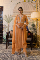 Peach Anarkali Kurta Mirror Kurta |Label S4U
