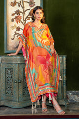 Tangerine Sunset Handcrafted Kaftan Set |Label S4U