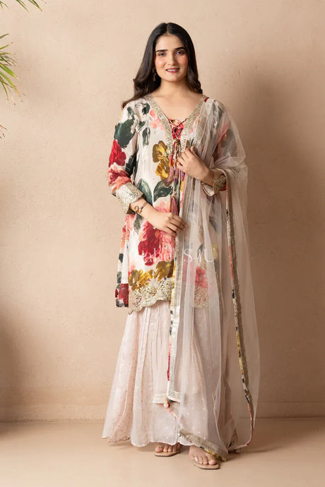 Floral Printed Kurta Sharara Set - MishUUU