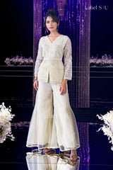 Ivory Sheer Embroidered Set – Ethereal Grace in Ivory Glow