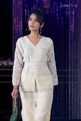 Ivory Sheer Embroidered Set – Ethereal Grace in Ivory Glow