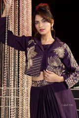 Royal Amethyst Drape Set – Modern Glamour in Deep Violet