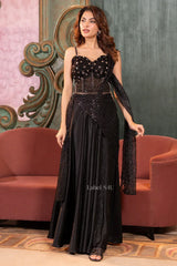 Midnight Starlight Black Sequin Gown Set - MishUUU