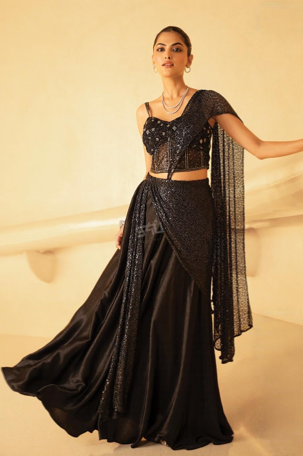 Noir Eclipse Lehenga Set – The Drama of Midnigh