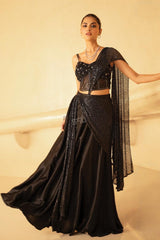 Noir Eclipse Lehenga Set – The Drama of Midnigh