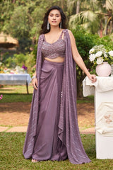 Amethyst Allure Pre-Draped Saree – A Tale of Modern Grace