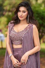 Amethyst Allure Pre-Draped Saree – A Tale of Modern Grace