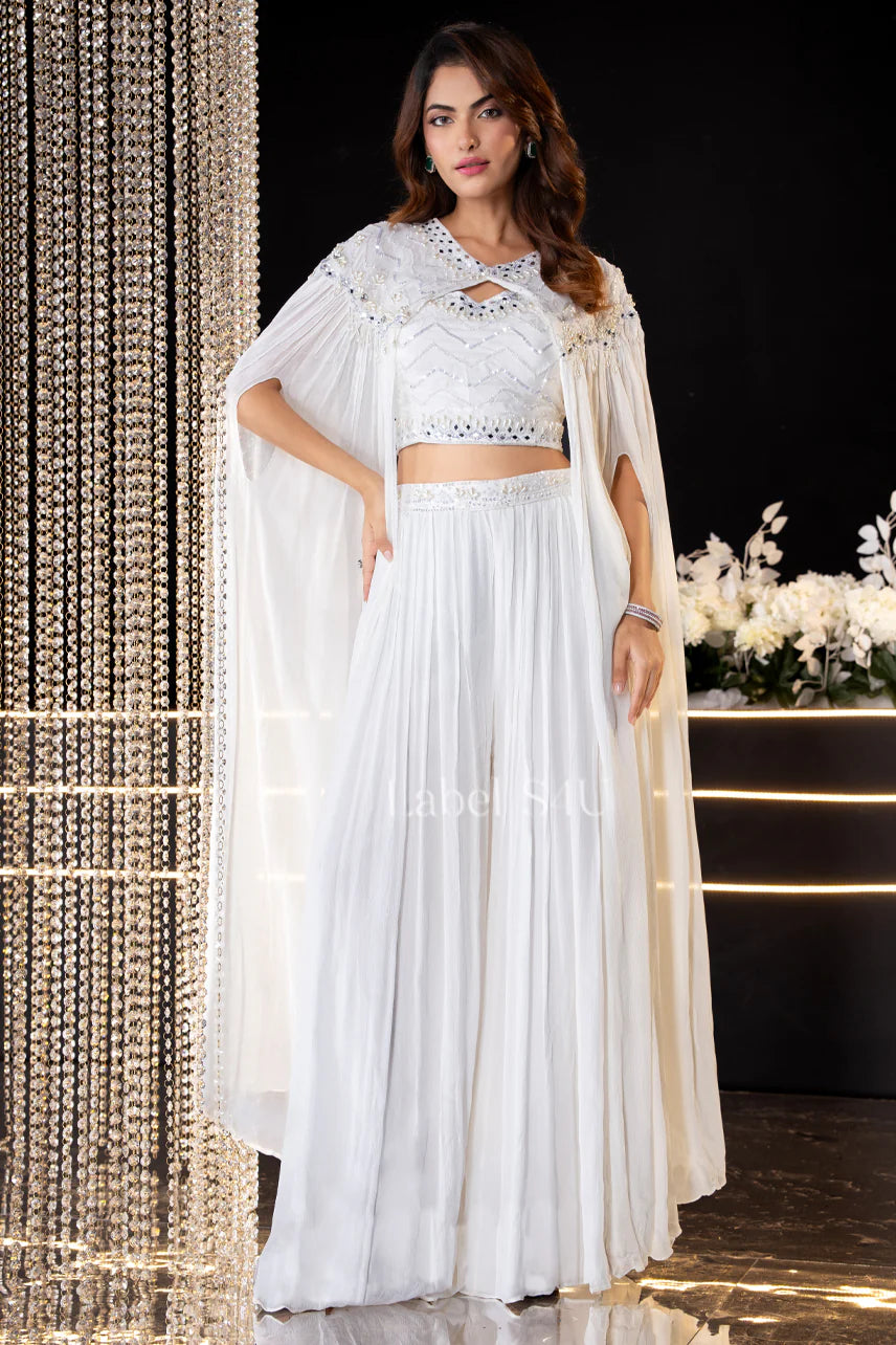 Ivory Celeste Cape Set