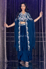 Midnight Blossom Cape Set