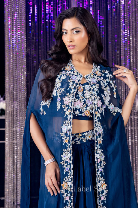 Midnight Blossom Cape Set