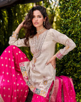 Fuchsia Garden Radiance Sharara Ensemble