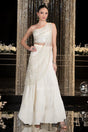 Ivory Shimmer Saree Style Palazzo Set - MishUUU