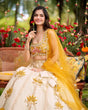 Mustard Floral Lehenga Choli Set - MishUUU
