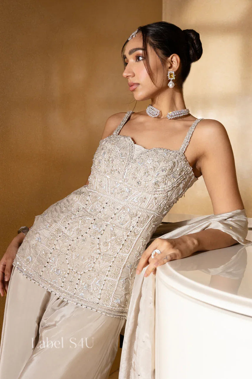 Silver Elegance Beaded Couture Set - MishUUU
