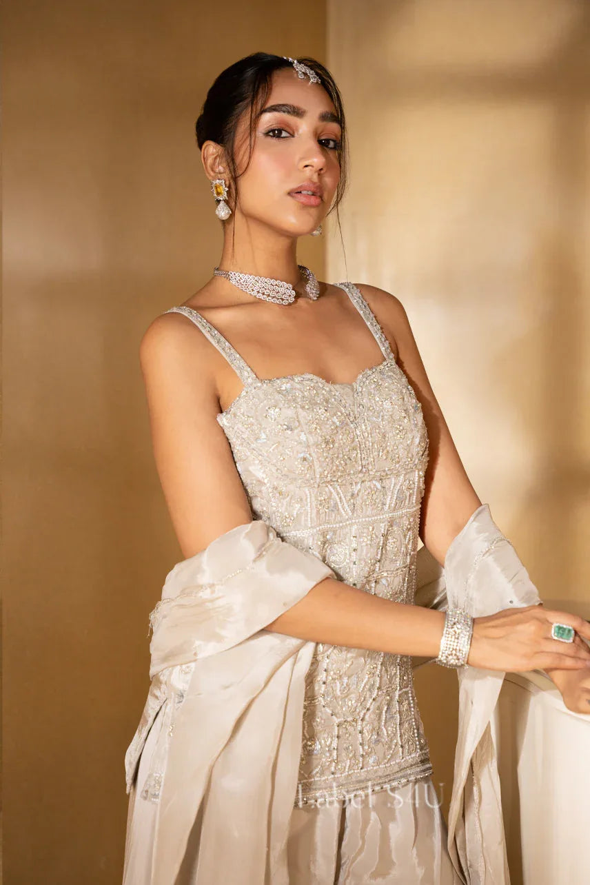 Silver Elegance Beaded Couture Set - MishUUU