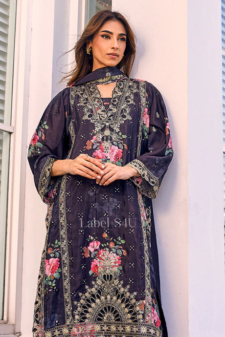 Midnight Floral Zari Kurta Ensemble
