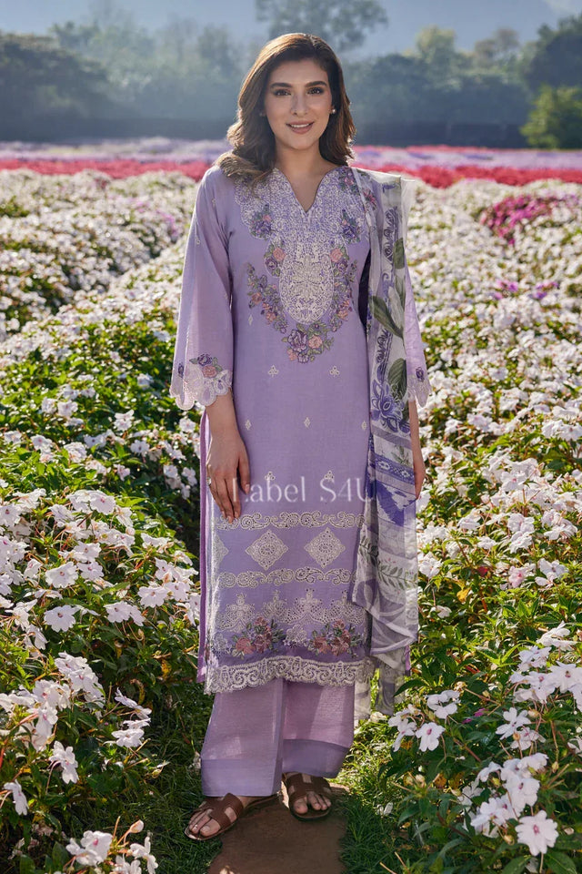 Lavender Floral Zari Kurta Ensemble - MishUUU