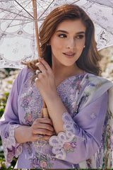 Lavender Floral Zari Kurta Ensemble - MishUUU