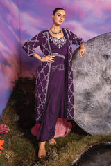 Plum Purple Embroidered Designer Set