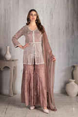 Rosewood Brown Embroidered Sequin Kurta |Label S4U