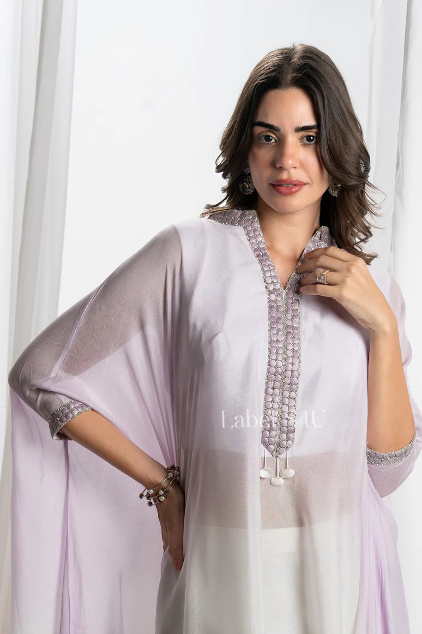 Ivory Draped Kaftan