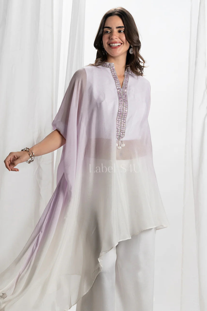 Ivory Draped Kaftan