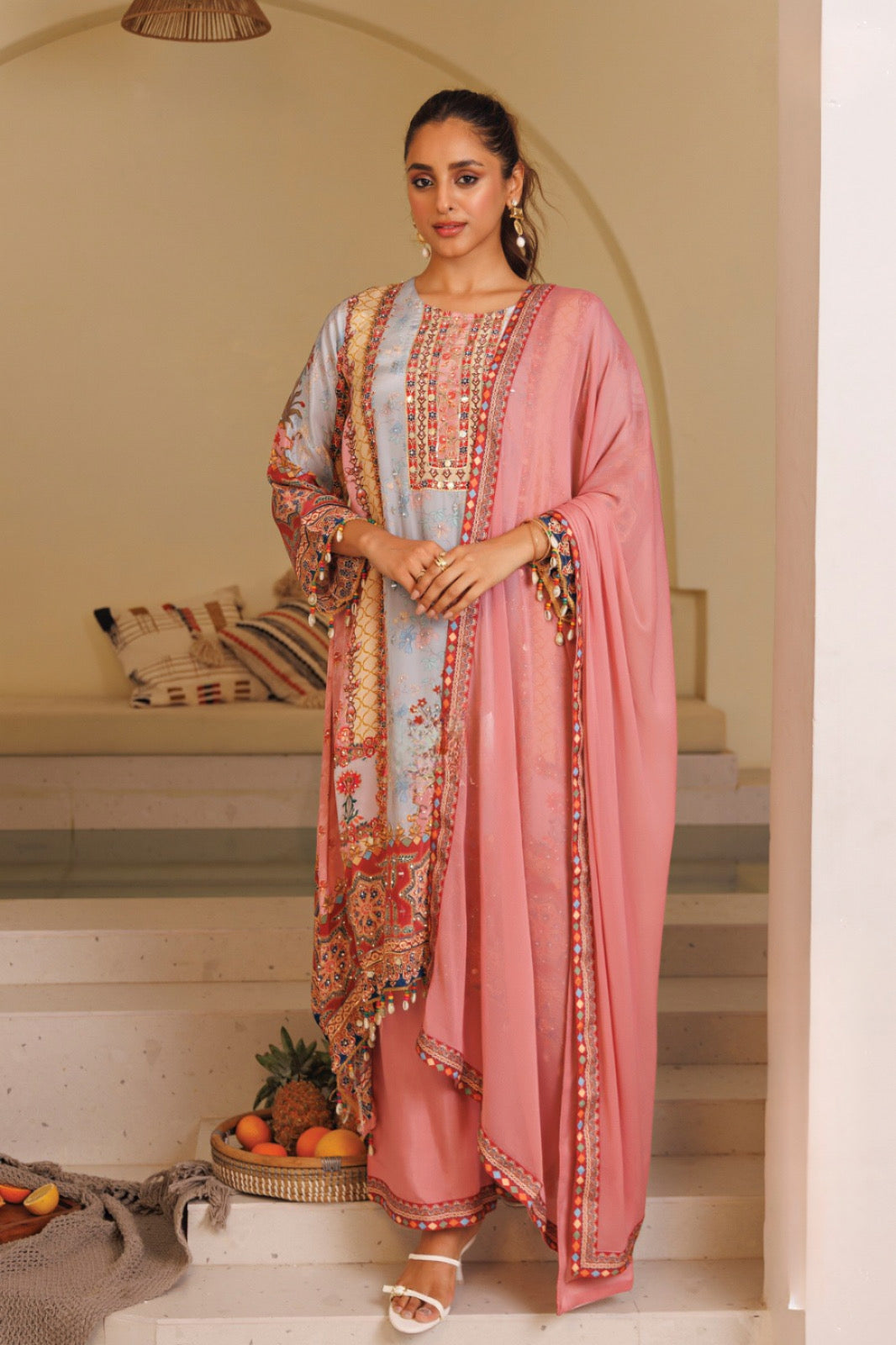 Blush Embroidered Kurta Set with Shalwar |Label S4U