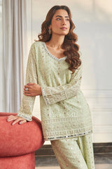 Pastel Pistachio Mirror Work Kurta Set |Label S4U
