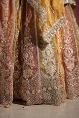 Saffron Blush Mirror Embroidered Bridal Lehenga Set