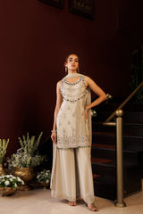 Ivory Jewel Embroidered Palazzo Set
