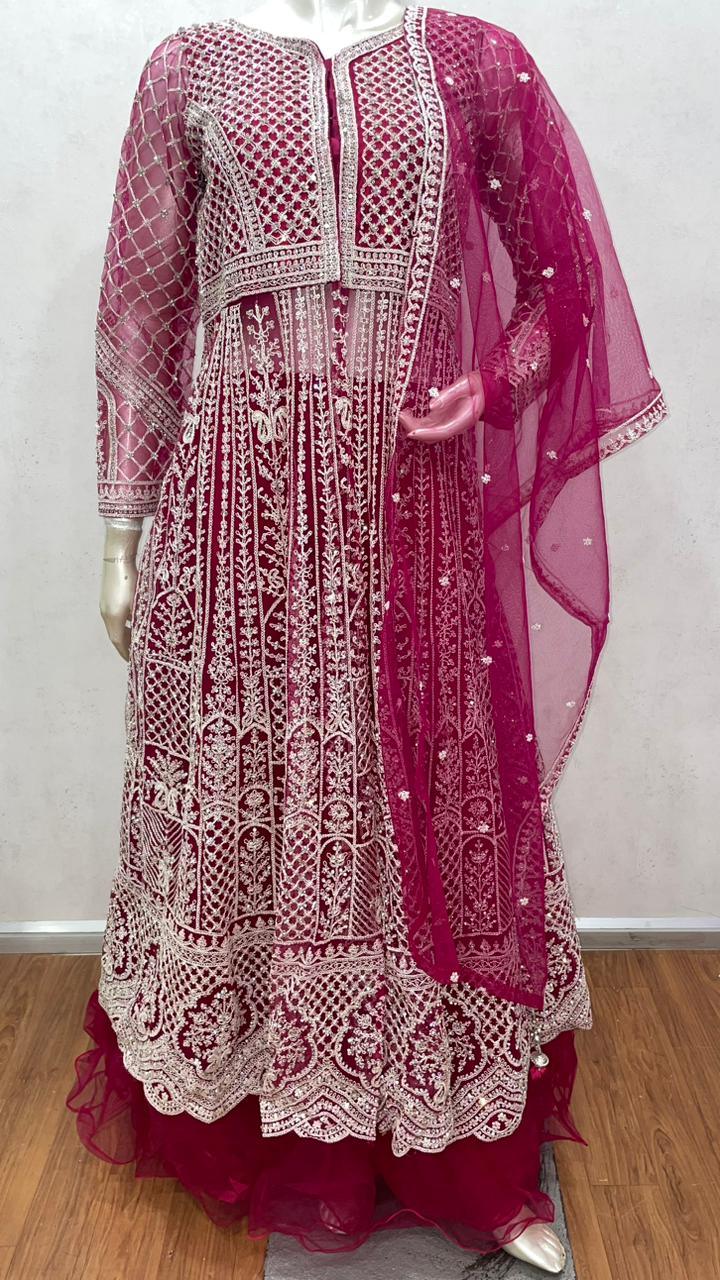 Ruby Regal Embroidered Anarkali Dupatta Ensemble - MishUUU