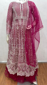 Ruby Regal Embroidered Anarkali Dupatta Ensemble - MishUUU