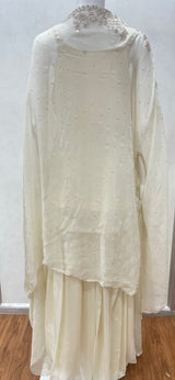 Regal Ivory Embellished Cape Palazzo Set - additional view