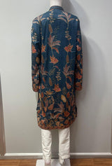 Deep Teal Rust Botanical Men's Kurta Set