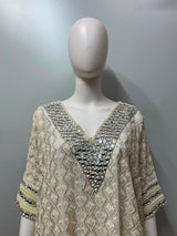 Chikankari mirror work co-ord set photographed against a plain backdrop