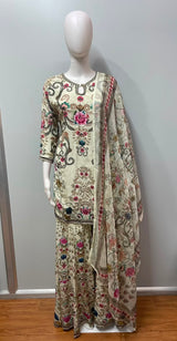 Ivory Multicolor Sharara Set - view 15