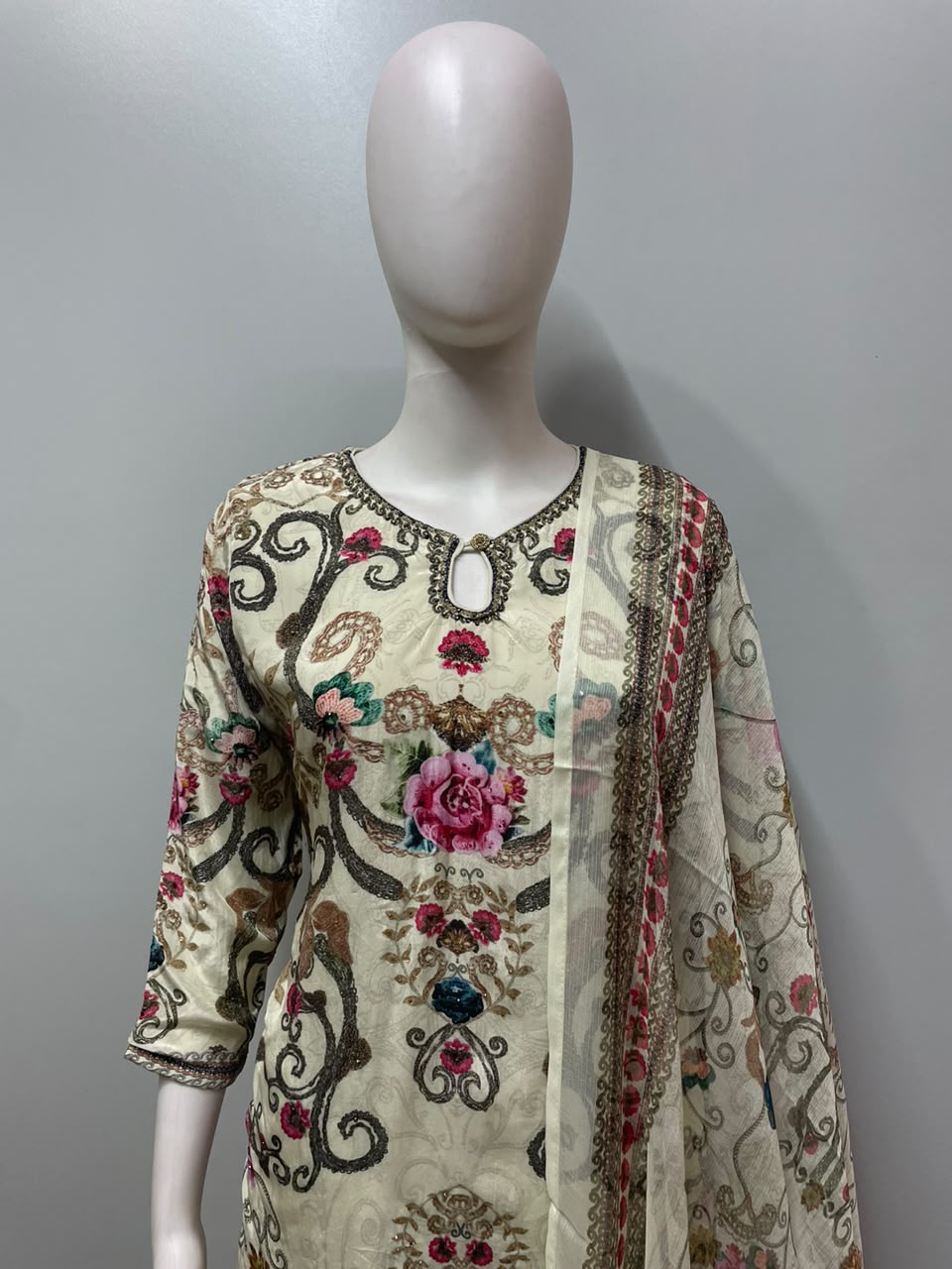 Ivory Multicolor Sharara Set - view 13