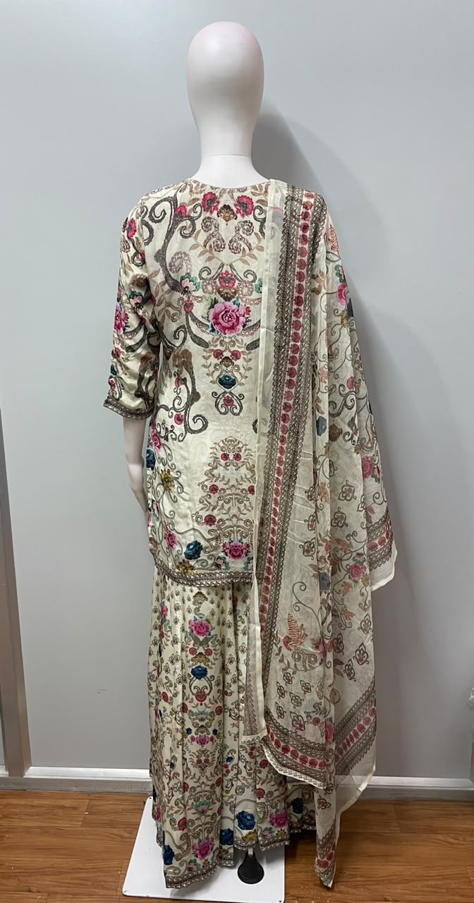 Ivory Multicolor Sharara Set - view 14