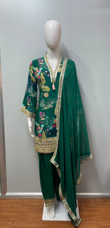Botanical print floral kurta set styled for a daytime celebration