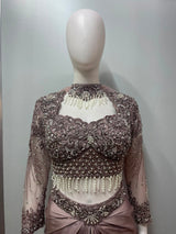 Smokey Grey Drape Skirt - styled view
