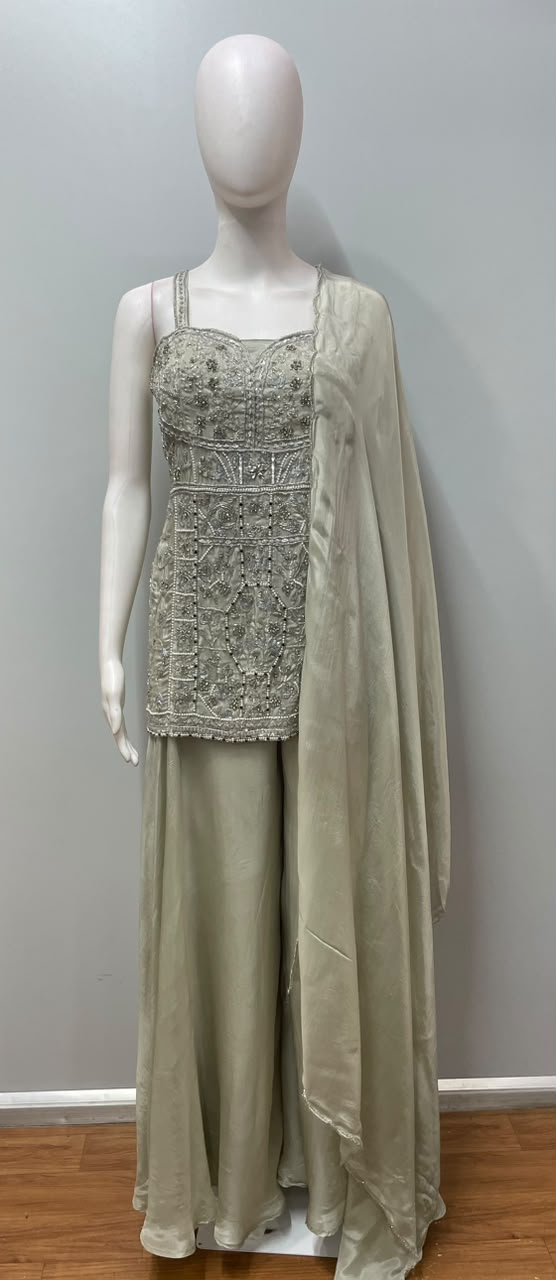 Silver Elegance Beaded Couture Set