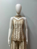 Champagne Zari Luxe Palazzo Couture Ensemble - alternate view
