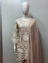 Ivory Bloom Embroidered Luxe Sharara Set