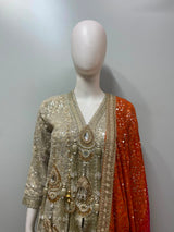 Golden Noor Mirror Sequin Sharara Set - view 9