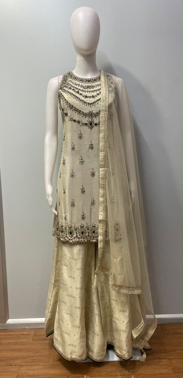Champagne Ivory Jewel Palazzo Set