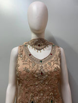 Peach Gold Jewel Palazzo Set