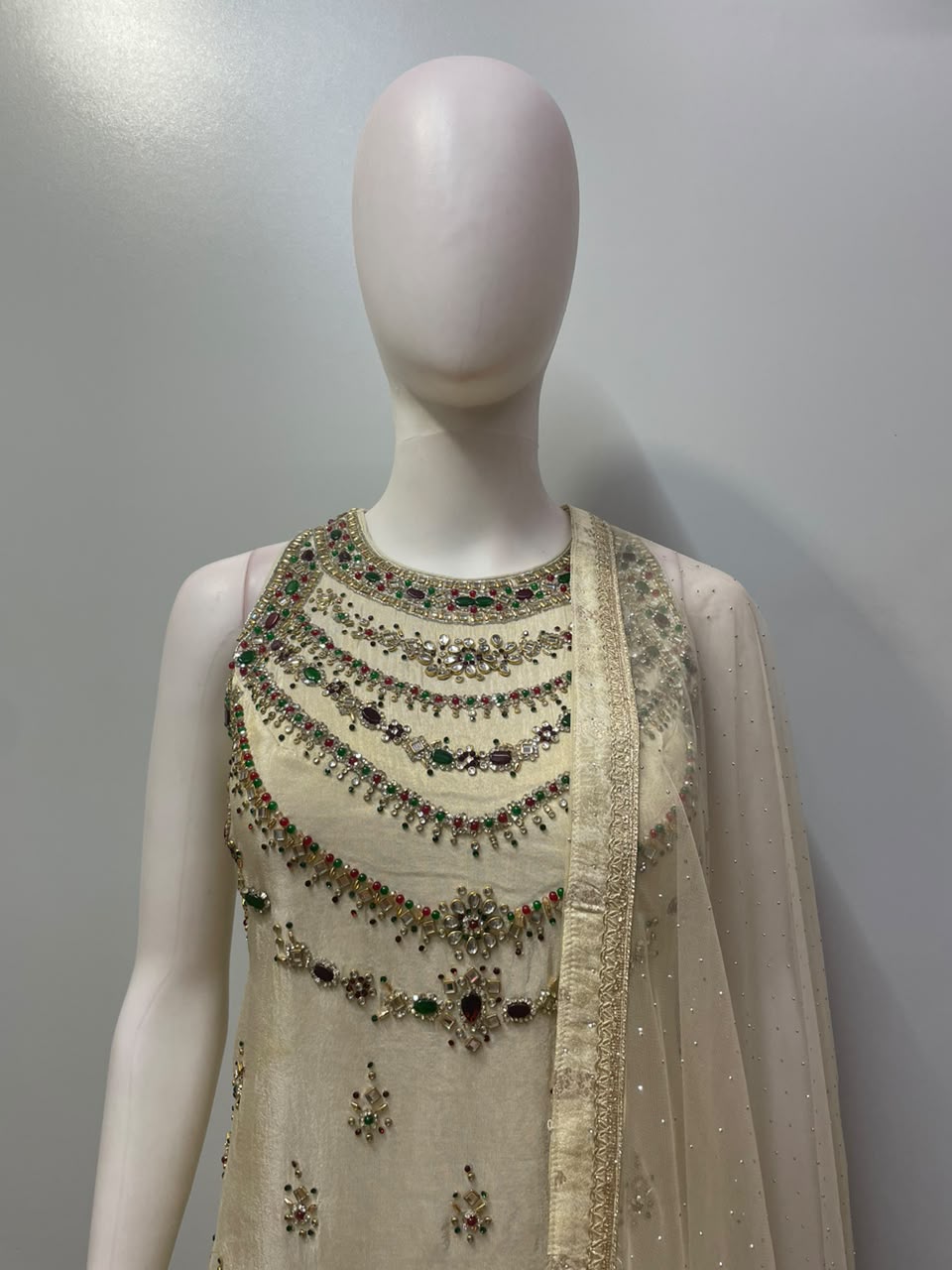 Champagne Ivory Jewel Palazzo Set