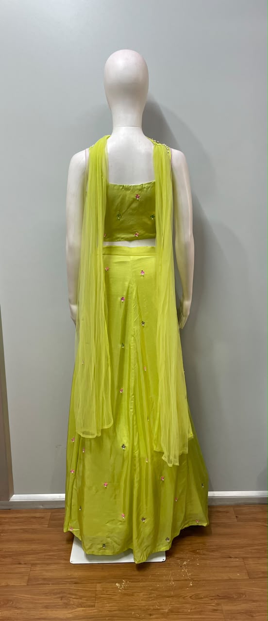 Lime Mirage Embellished Lehenga Set