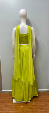 Lime Mirage Embellished Lehenga Set