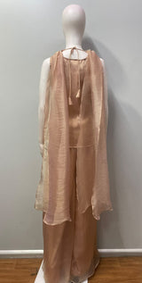 Peach Gold Jewel Palazzo Set